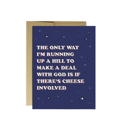 Running Up Cheese Hill Greeting Card