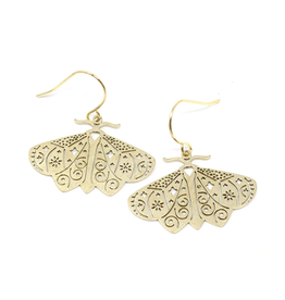 Brass Moth Earrings