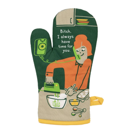 Linen Striped Oven Mitt | Kiss That Frog — Hoppe Shoppe