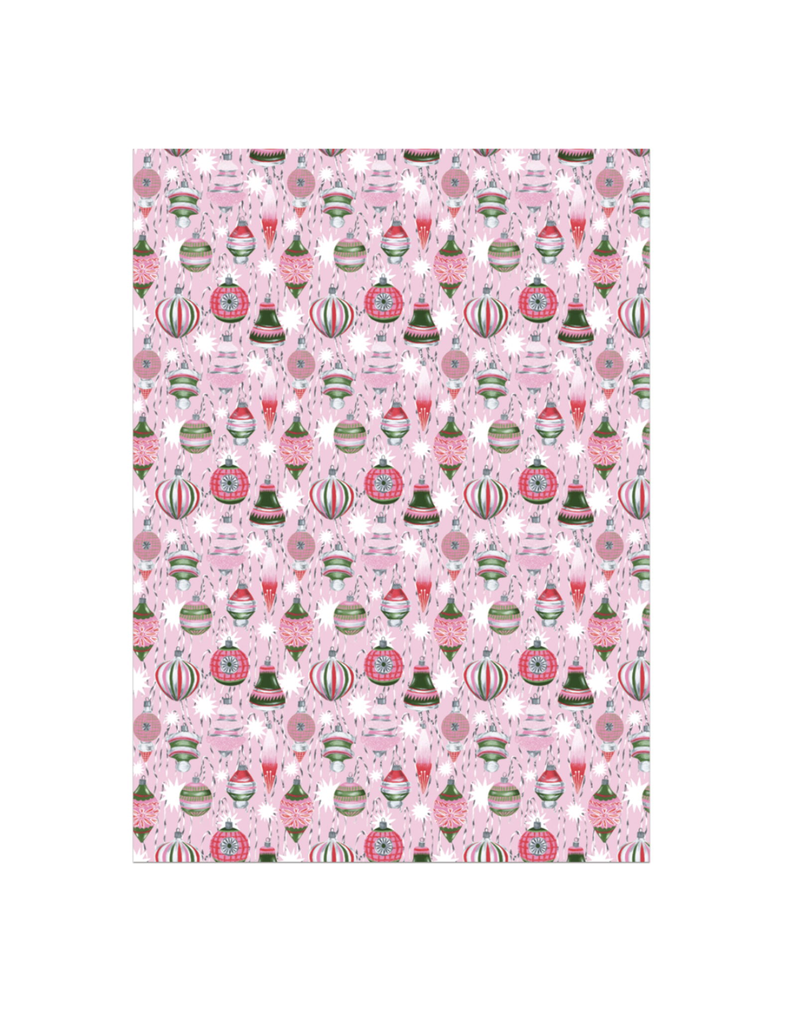 Retro Ornaments Wrapping Paper - Curbside Pick-Up Only