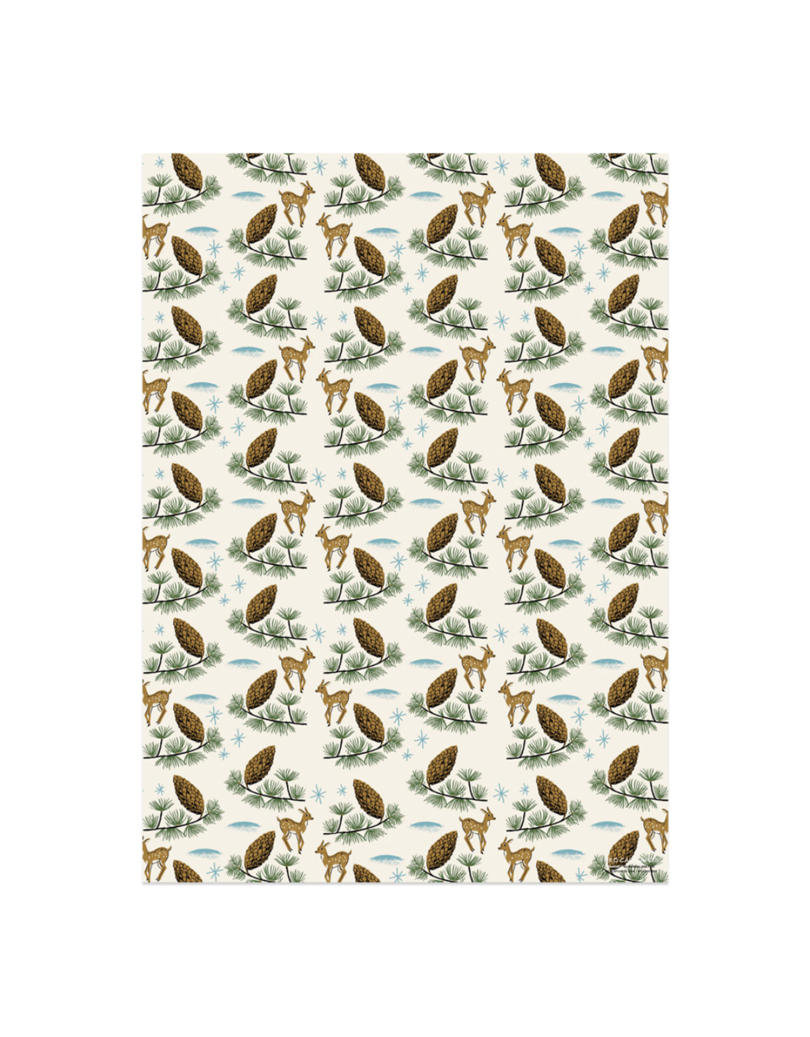 Deer & Pinecones Wrapping Paper - Curbside Pick Up Only