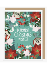 Warmest Christmas Wishes Floral Greeting Card