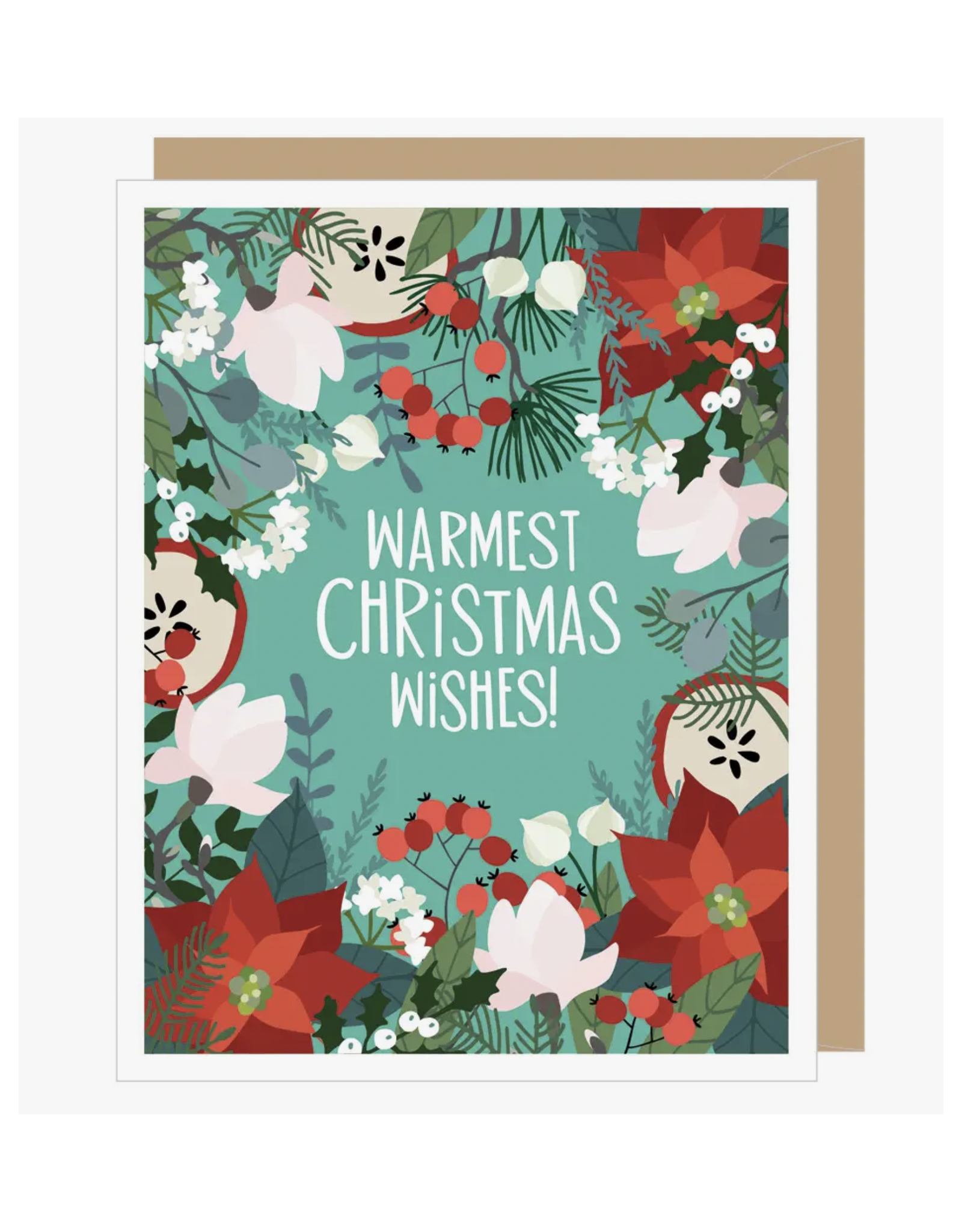 Warmest Christmas Wishes Floral Greeting Card