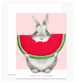 One In a Melon Bunny Greeting Card