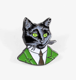 Black Cat Gentleman Enamel Pin