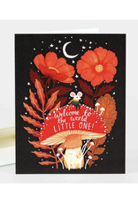 Welcome to the World Mushroom Mouse Greeting Card