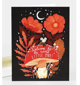 Welcome to the World Mushroom Mouse Greeting Card
