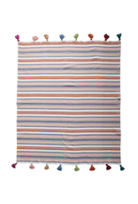 Woven Cotton Striped Throw with Tassels