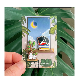 Tuxedo Cat and Planters Enamel Pin Set
