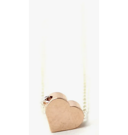 Crafts & Love Tiny Heart Necklace - Rose Gold Heart, Gold Chain