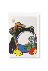 Gardening Ezen Frog Greeting Card