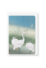 Herons In Shallow Water: Japanese Greeting Card