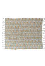Florals & Tassels Woven Cotton Throw