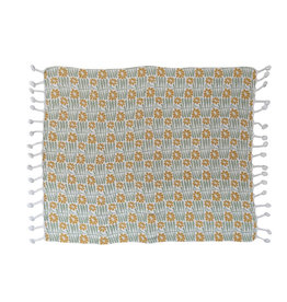Florals & Tassels Woven Cotton Throw