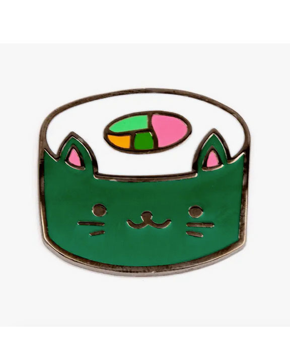 Cat Sushi Maki Roll Enamel Pin Home