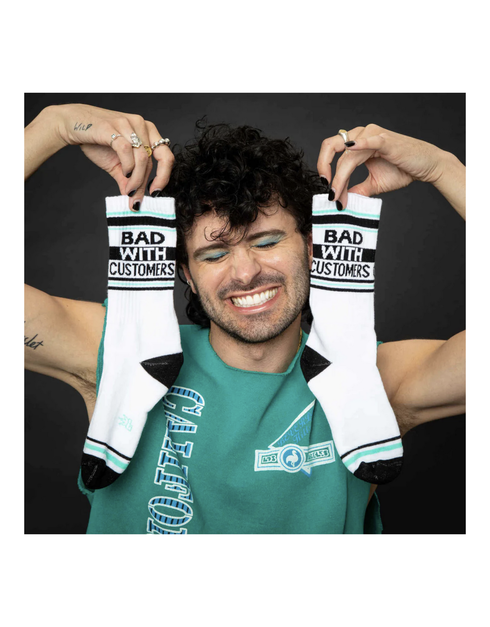 Bad With Customers Gym Crew Socks