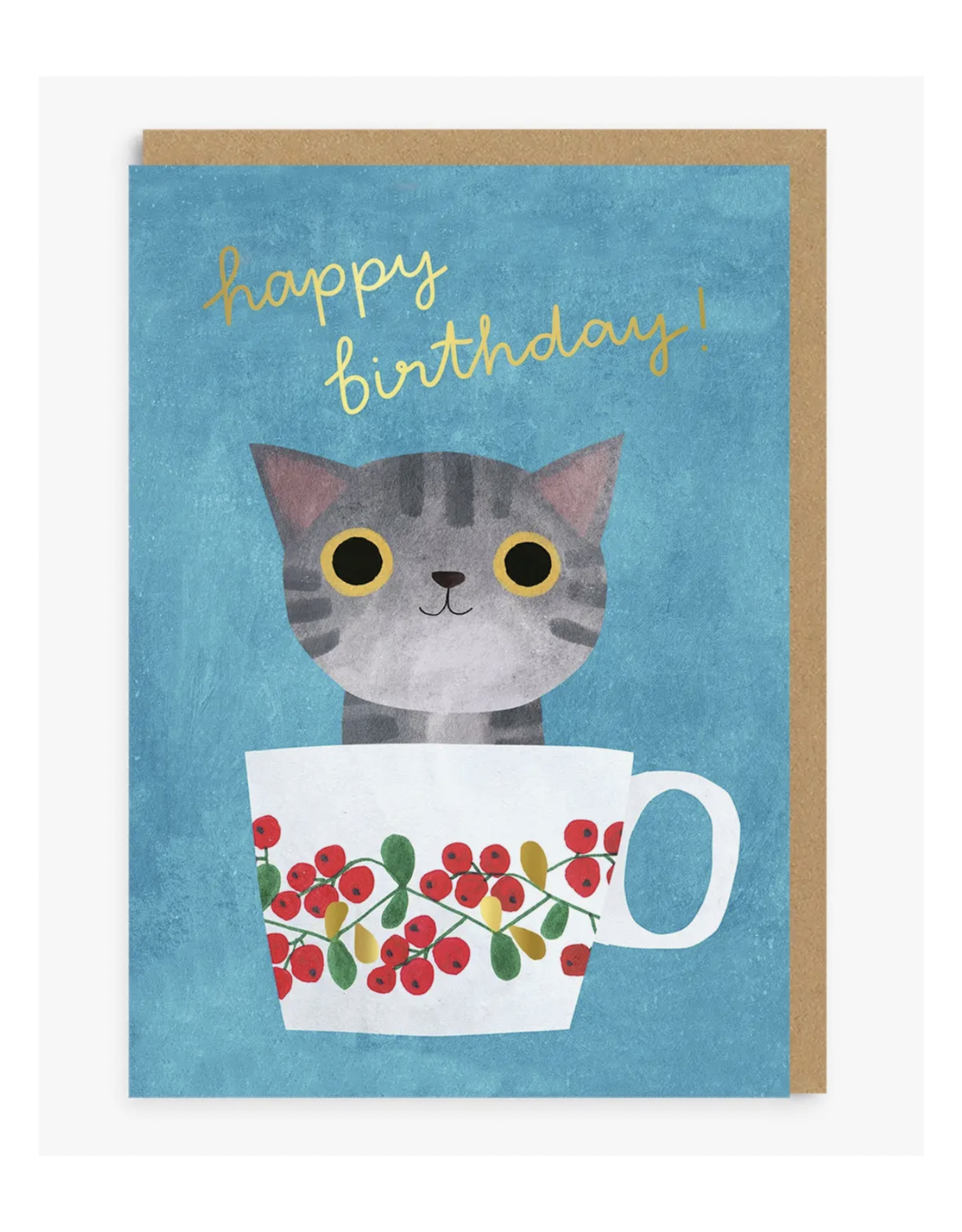 Happy Birthday Teacup Kitten Greeting Card