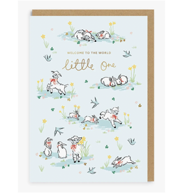 Welcome to the World Little One Lambs Greeting Card