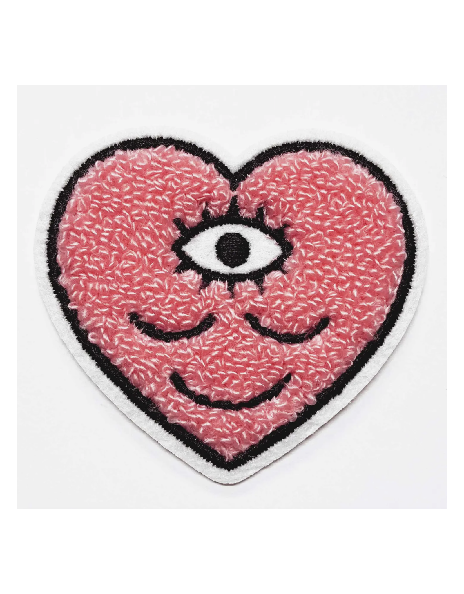 Pink Chenille Third Eye Smile Patch