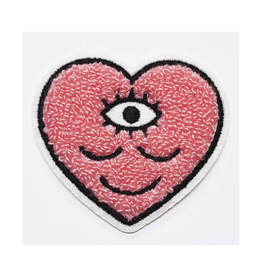 Pink Chenille Third Eye Smile Patch