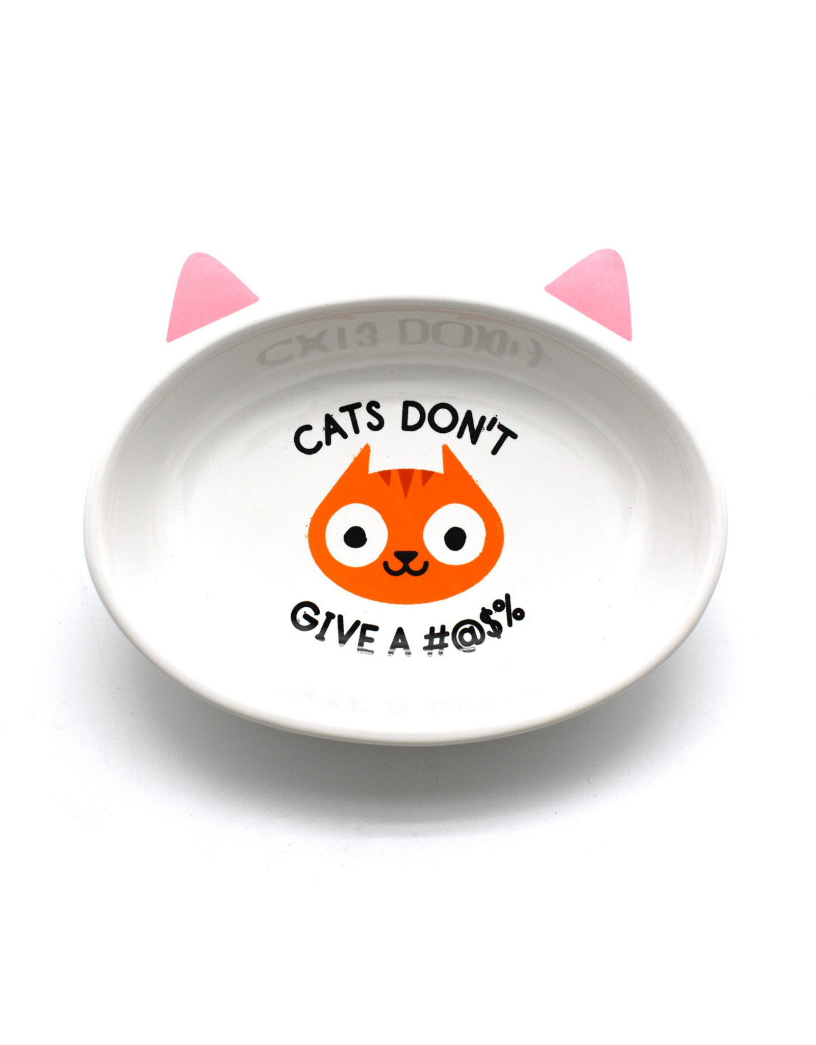Cat's Don't Give A #$@!!! Ceramic Cat Dish
