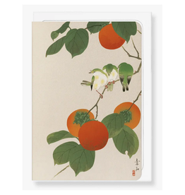 White-Eye Birds and Persimmon Fruits Greeting Card