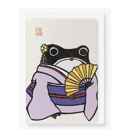 Geisha Frog Japanese Greeting Card