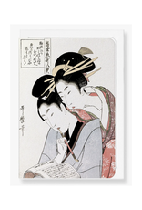 Couple Reading Japanese Greeting Card