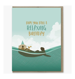 Relaxing Birthday Otter Greeting Card