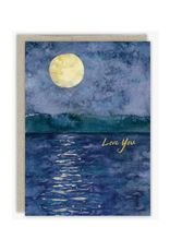 Moon Over Water Greeting Card