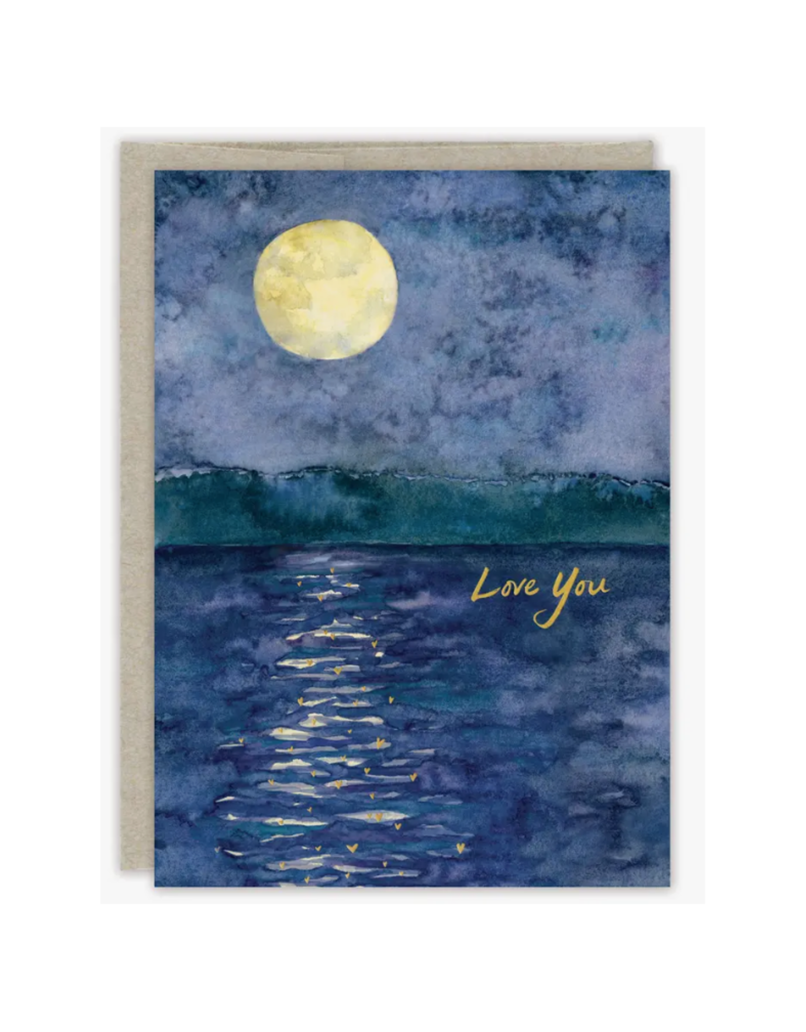 Moon Over Water Love You Greeting Card