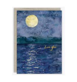 Moon Over Water Love You Greeting Card