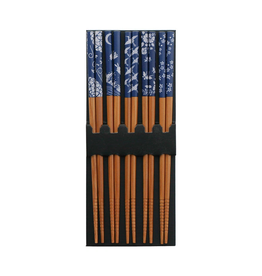 Blue and White Chopsticks Set of 5