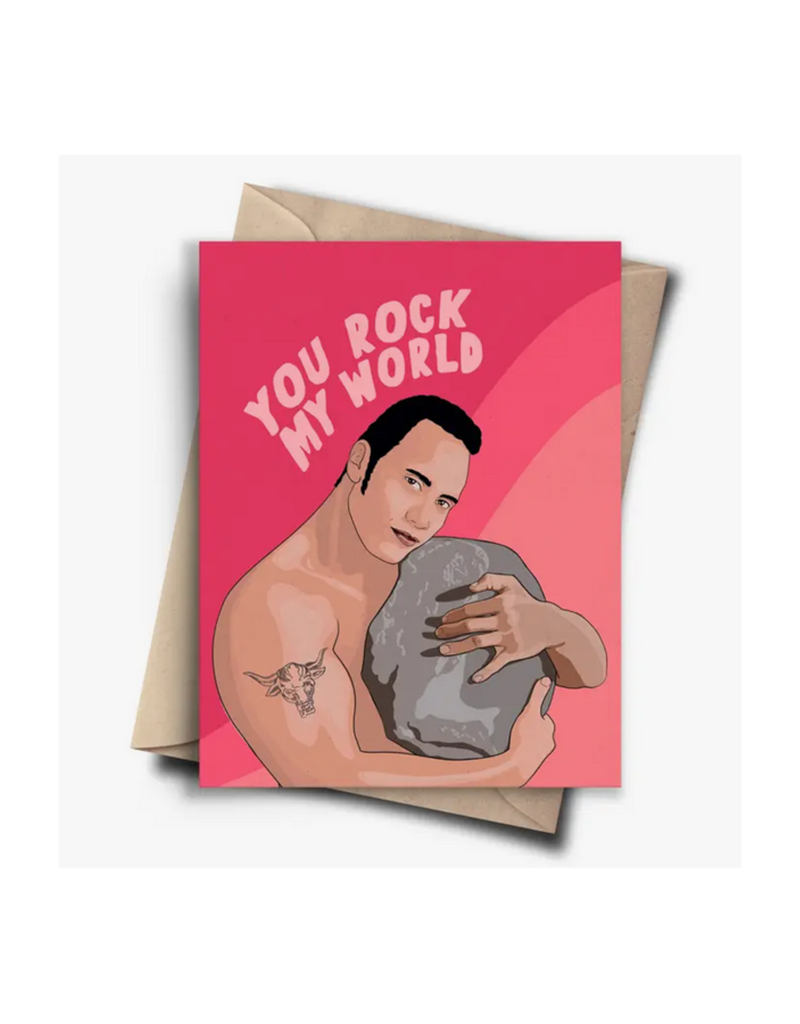 You Rock My World (Pink) Greeting Card