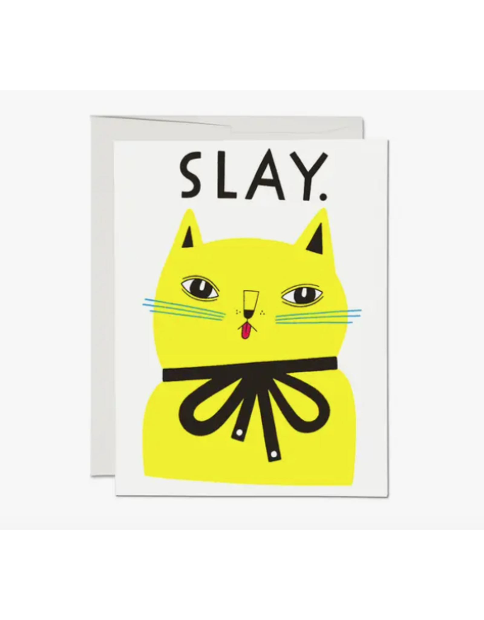 Slay Cat Greeting Card