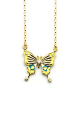 Lime Butterfly Necklace