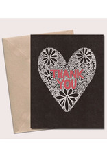 Thank You Doily Black Greeting Card