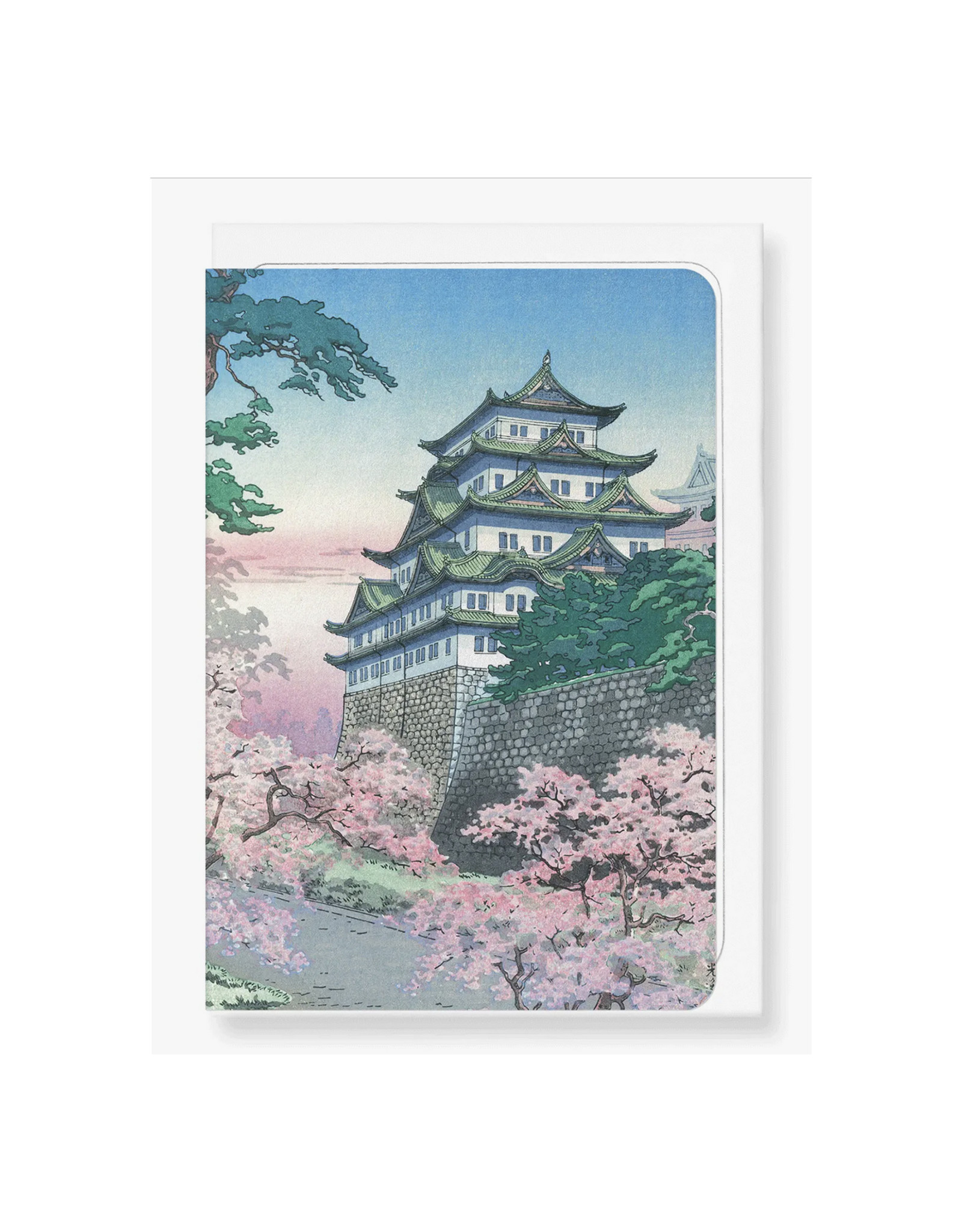 Nagoya Castle In The Spring Japanese Greeting Card