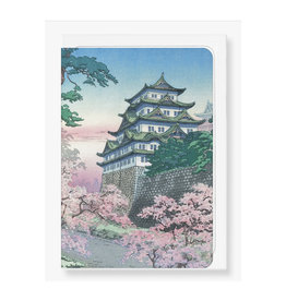 Nagoya Castle In The Spring Japanese Greeting Card