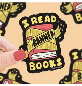 Banned Books Caution Tape Vinyl Sticker