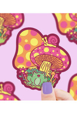 Frog and Snail Mushroom Party Vinyl Sticker