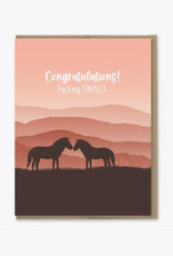 Congratulations Finally Zebras Greeting Card
