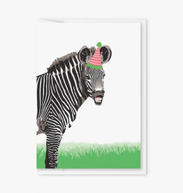 Zebra Party Hat Mini Card