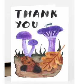 Purple Mushroom Thank You Greeting Card