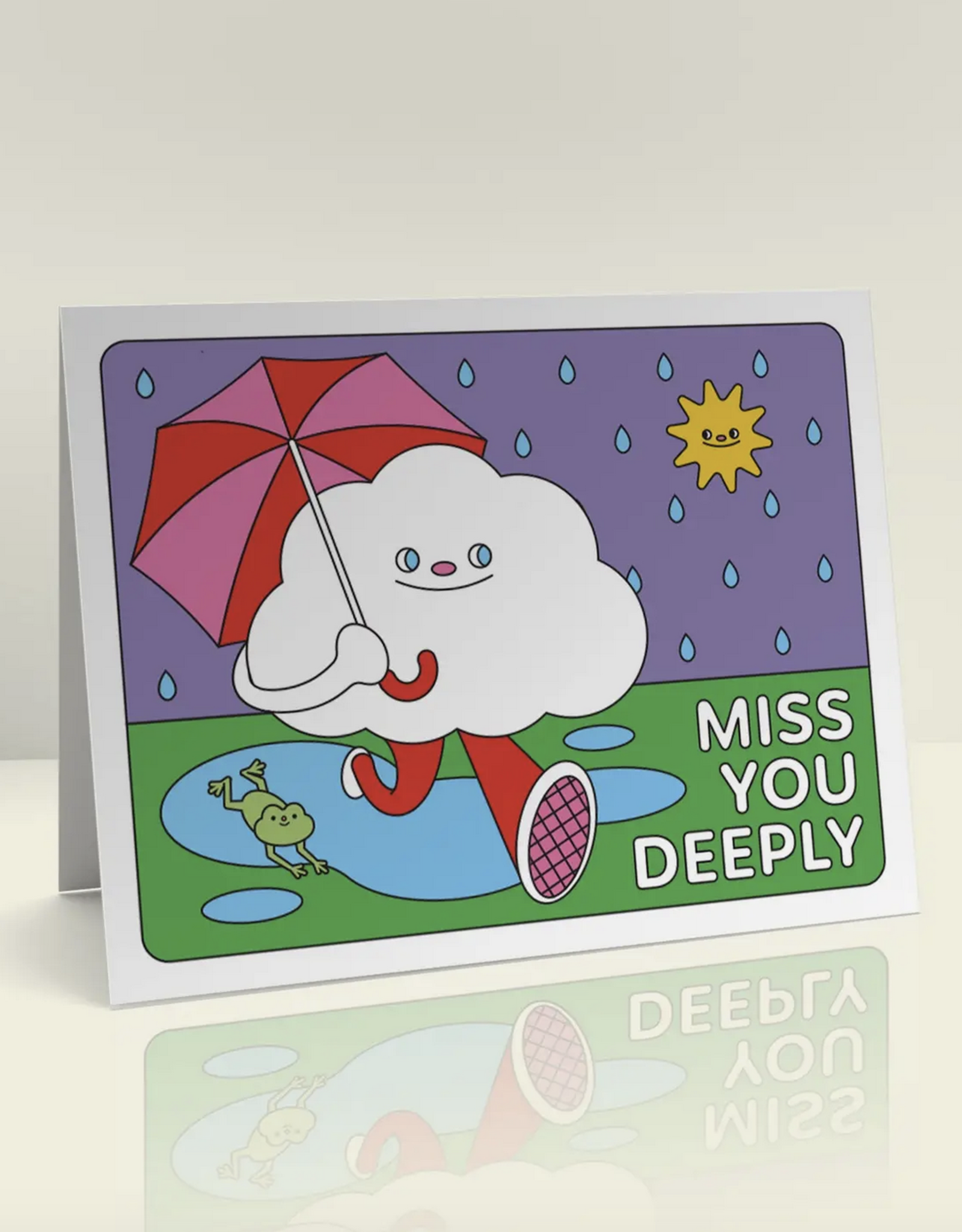 Miss You Deeply Cloud Greeting Card