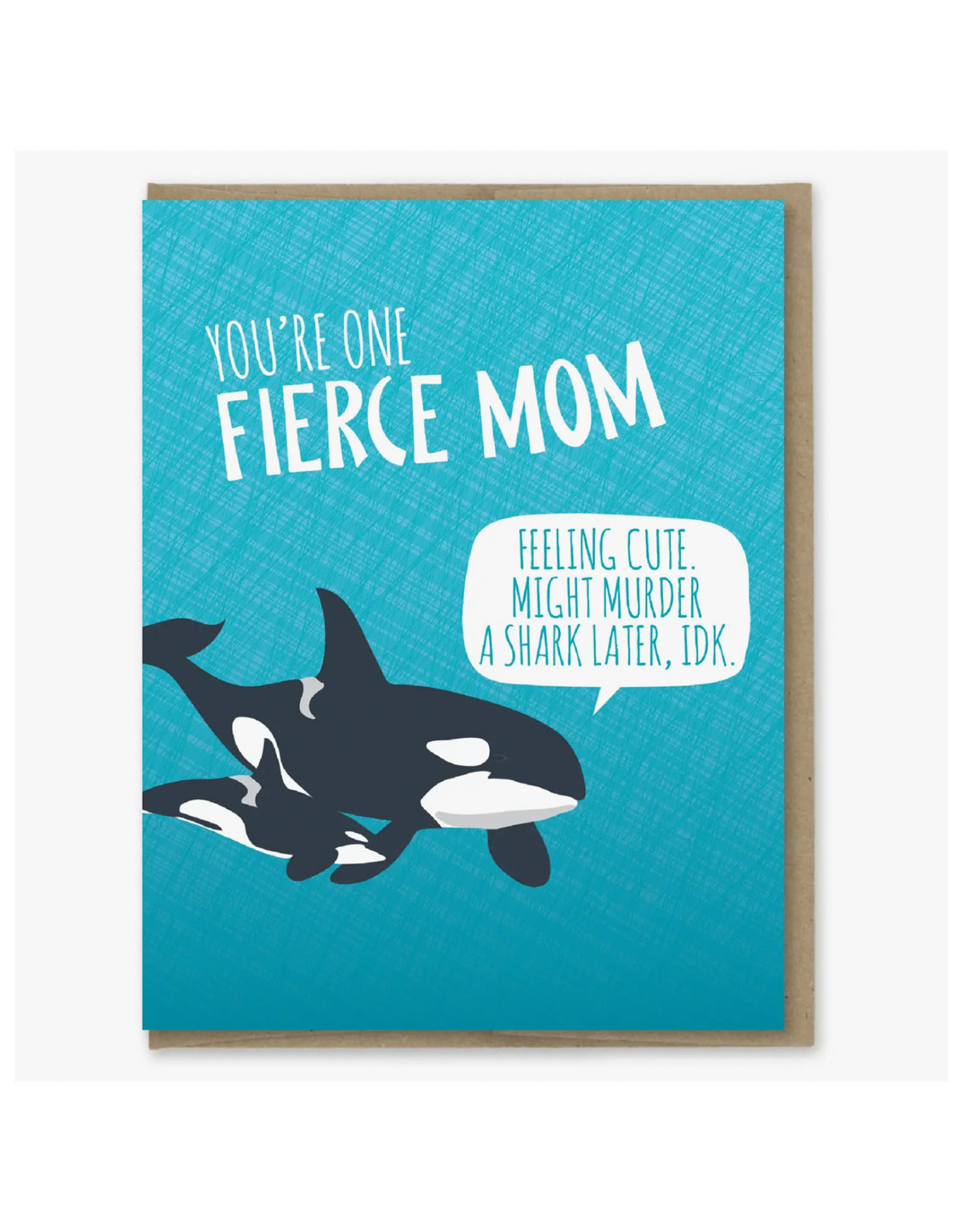 Fierce Mom Whale Greeting Card