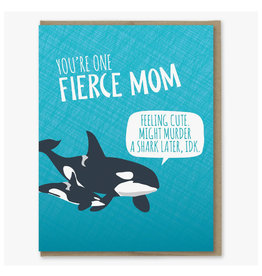 Fierce Mom Whale Greeting Card