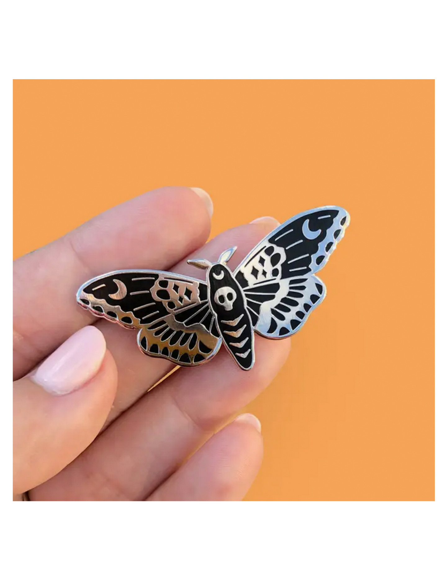 Midnight Moon Moth Enamel Pin