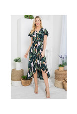 Tropical Leaf Midi Dress