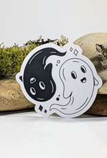 Yin Yang Ghosts Sticker